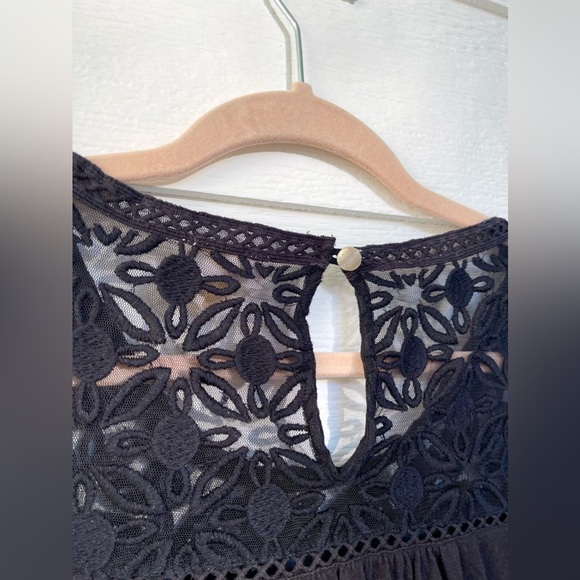 Anthropologie black top with lace detailing. Size small. - Picture 7 of 7